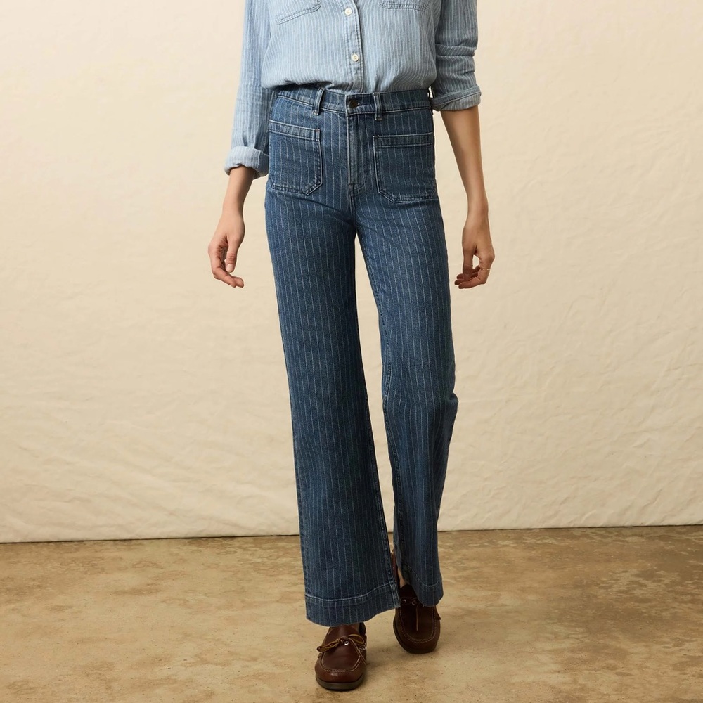 Faherty Sunwash Denim Pocket Pant Dusk Stripe wash 29